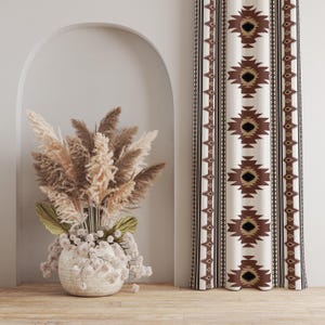 Ethnic Oriental Pattern Curtain, Rug Design Drapes, Traditional Curtain, Southwestern Fabric, Aztec Living Room Curtain, Ethnic Home Decor
