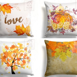 Autumn Leaves Pillow Covers, Autumn Cushion Case, Fall Trend Pillow Case, Hello Fall Cushion Cover, Autumn Decor, Fall Decor Pillow Sham