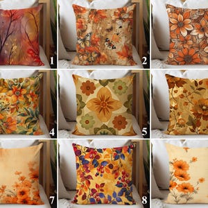 Herbst Blumen Dekokissen Bezüge, bequeme dekorative Herbst Kissenbezüge mit Vintage Blumen & Pflanzen für Sofa, Couch oder Wohnkultur