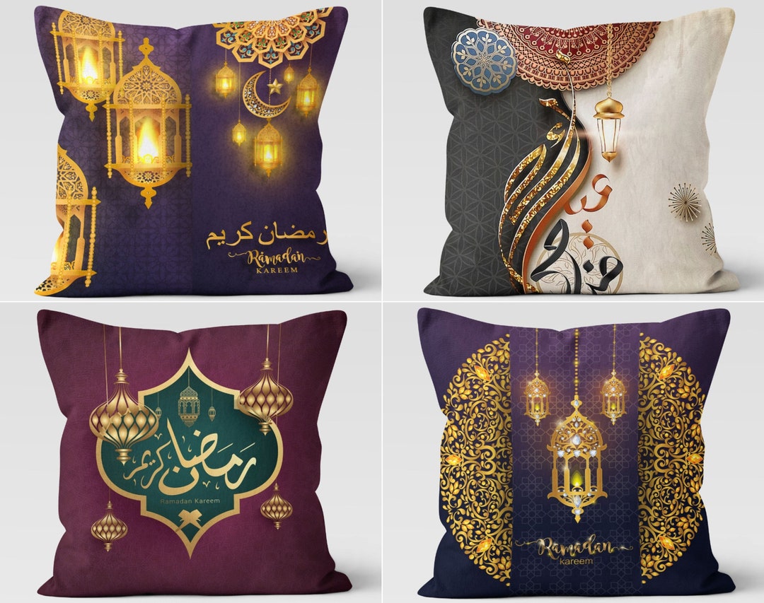 Islamic Art Eid Mubarak Ramadan Pillow Cover, Muslim Islam Festival