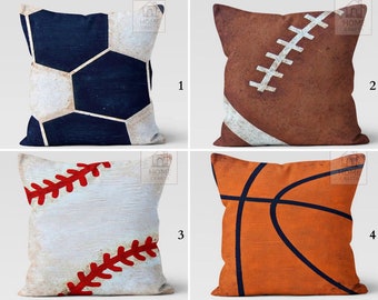 Sports Design Pillow Cover, Basketball Cushion Case, Soccer Ball Print Decorative Cushion Cover, Football Throw Pillowcase, House Gift Ideas