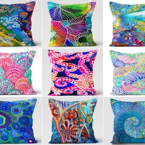 Multicolored Nautical Print Pillow Cases, Abstract Pillow Cover, Motley Cushion Case, Stunning Pillow, Vibrant Bright Colorful Pillow Case,