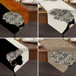 African Indigenous Women Table Runner, Ethnic Triangle Table Top, Beautiful Texture Afro Boho Tablecloth, Tasseled Authentic Kitchen Runner
