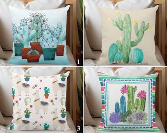 Cactus Print Pillow Cover, Desert Plant Pillow Case, Square Unique Sofa  Decor, High Quality Pillow, Outdoor Throw Cushion Case, Gift for Mom