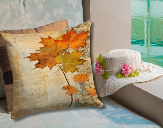 WATERPROOF Autumn Leaves Pillow Shams Fall Pillow Cover Harvest Cushion Case Seasonal Farmhouse Pillowcase Thanksgiving Decor Etsy