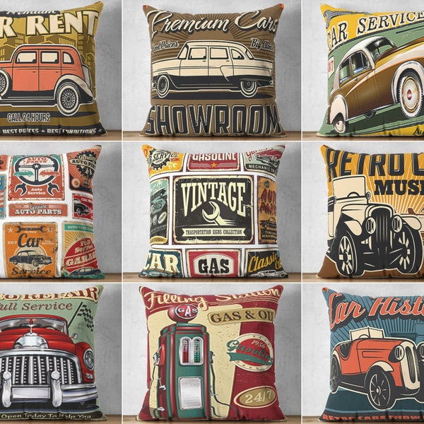 Vintage Car Pillow Etsy