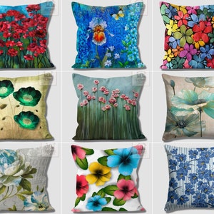 Vivid Colorful Floral Cushion Cases, Rose Garden Summer Pillow Covers, Decorative Pillow Top, Spring Trend Cushion Cover, Luxury Home Design