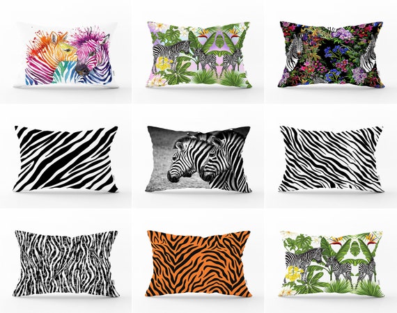 Zebra Lumbar Pillow Cover Zebra Sofa Pillow Case Decorative