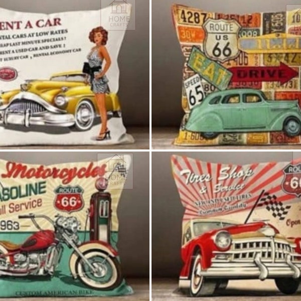 Vintage Car Pillow Etsy