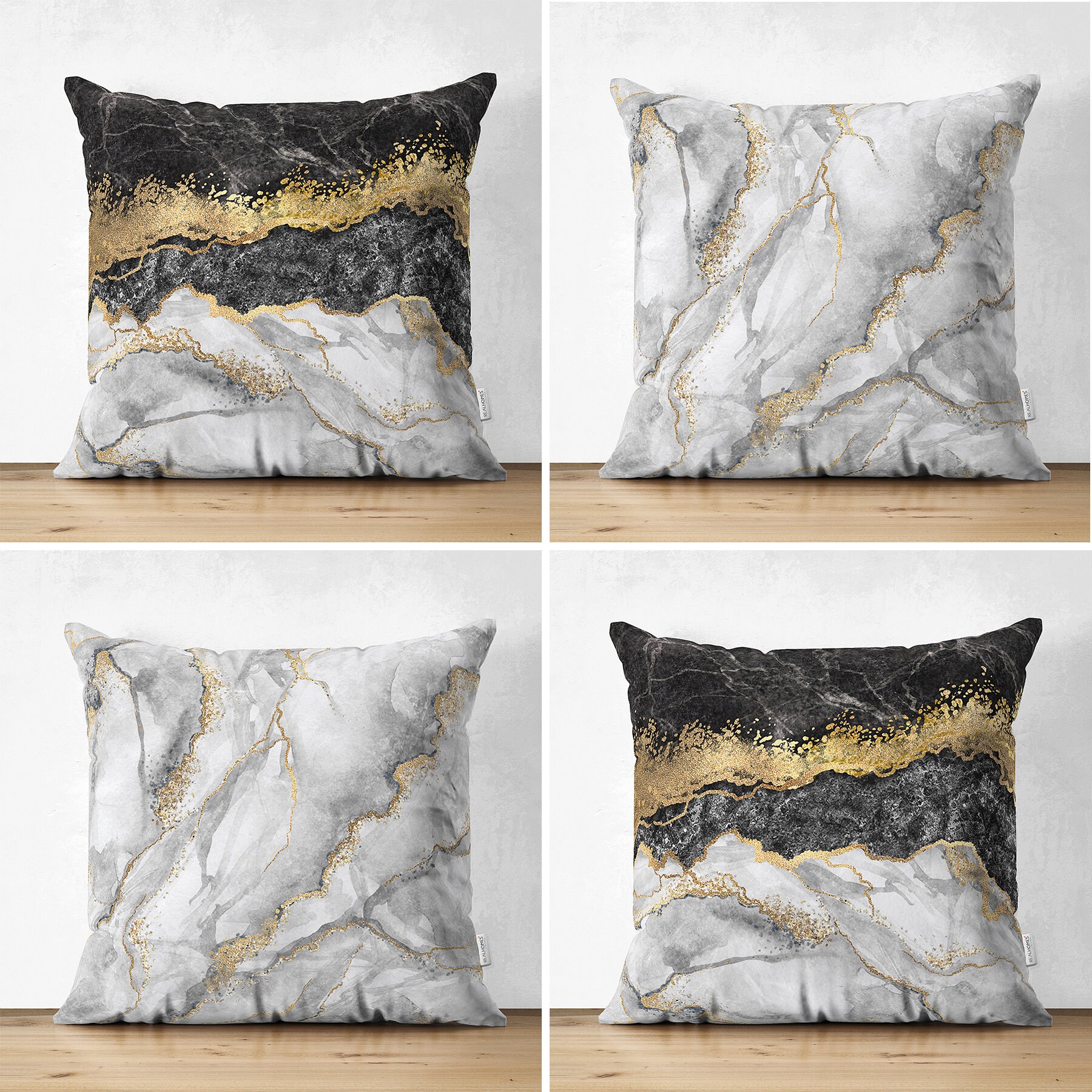 gold marble pillow