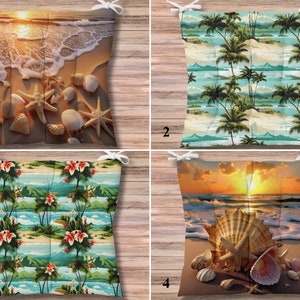 Gezwollen stoelkussens zeethema, nautisch stoelkussen binnen en buiten, zeester kussenkussens, bankkussen strandhuis, woondecoratie kust