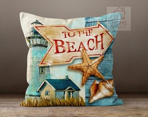 Coastal Pillow Cover Seahorse Throw Pillow Case Marine Outdoor Cushion Beach Pillows Ocean Pillows Sea Shell Cushion 16x16 18x18 20x20 Etsy