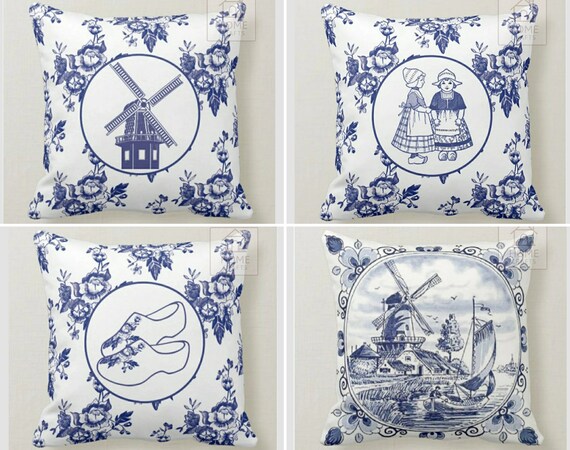Fundas de almohada de porcelana azul y blanca fundas de cojin de diseno con motivo Toile de Jouy frances clasico tradicional elegante decoracion retro del hogar Etsy Mexico