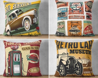 Hot Rod 58 Greaser Girl Cushion Pillow Cover Car Motorhome Man Cave American 123 