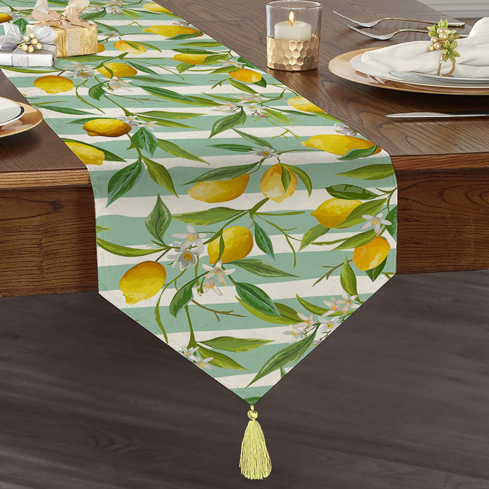 Lemon Table Runner Lemon Table Decor Lemon Table Cover Etsy