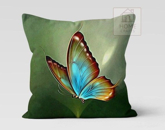 Coperture per cuscini a farfalla, federe per cuscini decorativi per divano, fodere  per cuscini verde mare, cuscino con accento farfalla, federa floreale,  regalo per la casa -  Italia