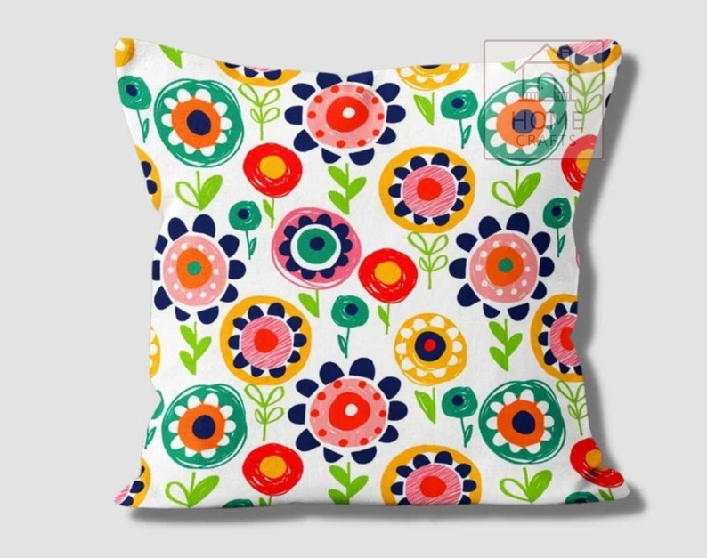 Magical Multicolored Flowers Pillow Shams, Colorful Pillow Cover, Motley Cushion Case, Stunning Pillow, Vibrant Bright Colorful Pillow Cases Pattern #5