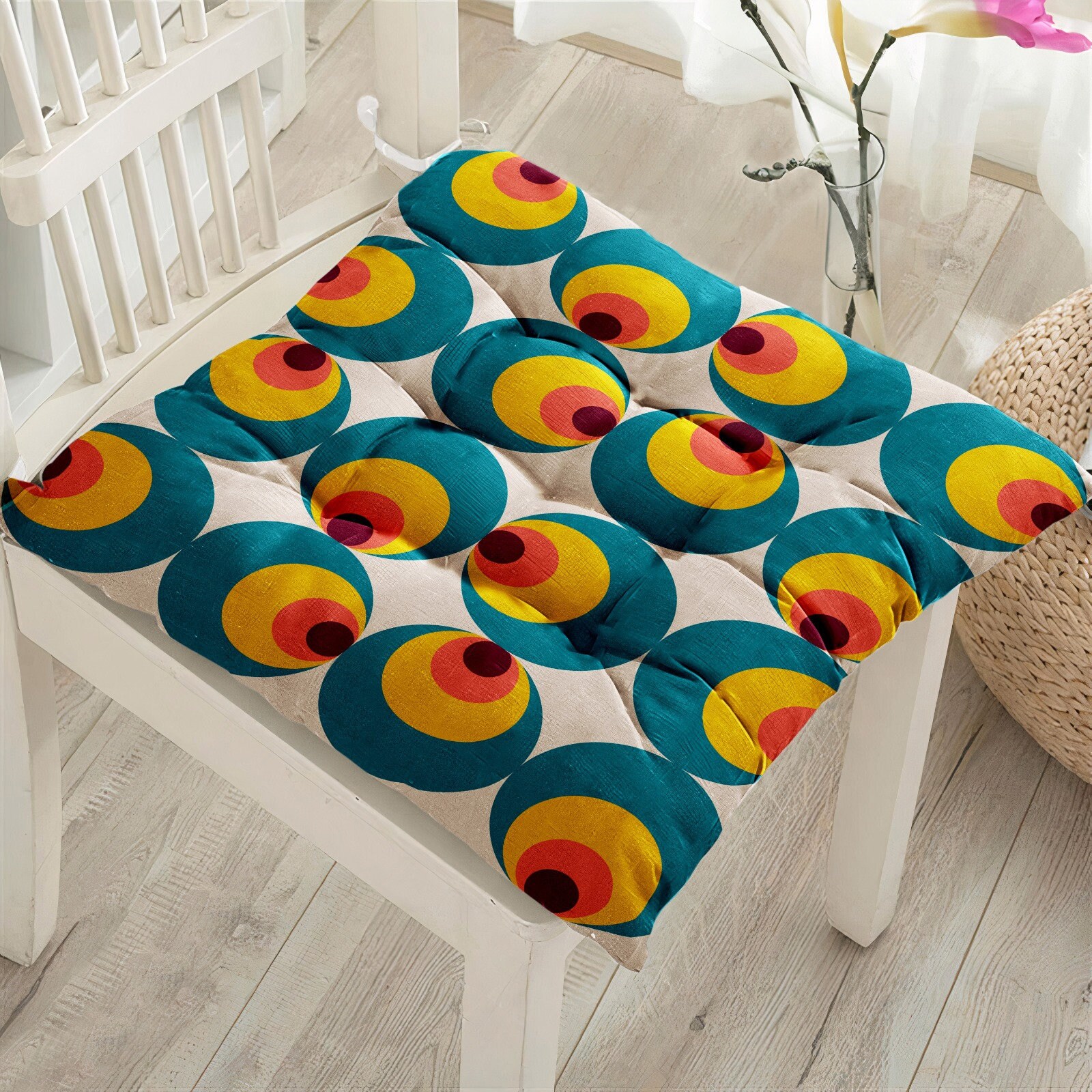 Abstract Chair Cushion, Modern Art Puffy Seat Pad, Contemporary Square Seat Cushion, Trend Outdoor Fluffy Chair Cushion, Abstract Decoration