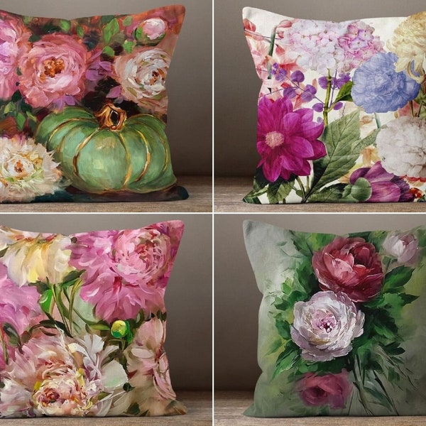 Pink Flower Pillow Etsy