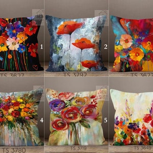 Stunning Colorful Floral Pillow Cases, Magical Pillow Covers, Summer Cushions, Decorative Pillow with Different Size Options, Home Fashions image 8