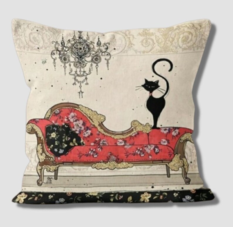 Black Cat Pillow Covers Cat Gift Ideas Cat Pillow Case Etsy