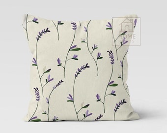 Federa per cuscino alla lavanda, federa per cuscino in stile country francese, motivi botanici vintage - Italia