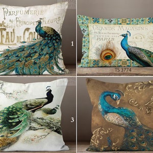 Peacock Pillow Cover, Peacock Cushion Case, Peacock Tail Throw Pillow, Peacock Feather Pillowcase, Peacock Lumbar Pillow Top, Feather Decor