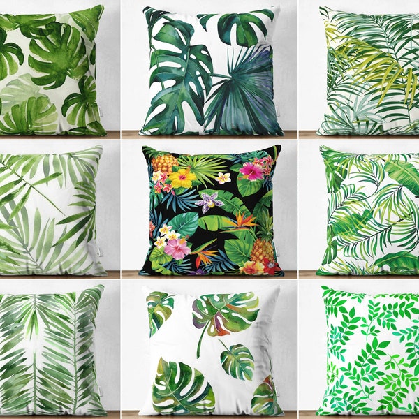 Palm Leaf Pillow Etsy