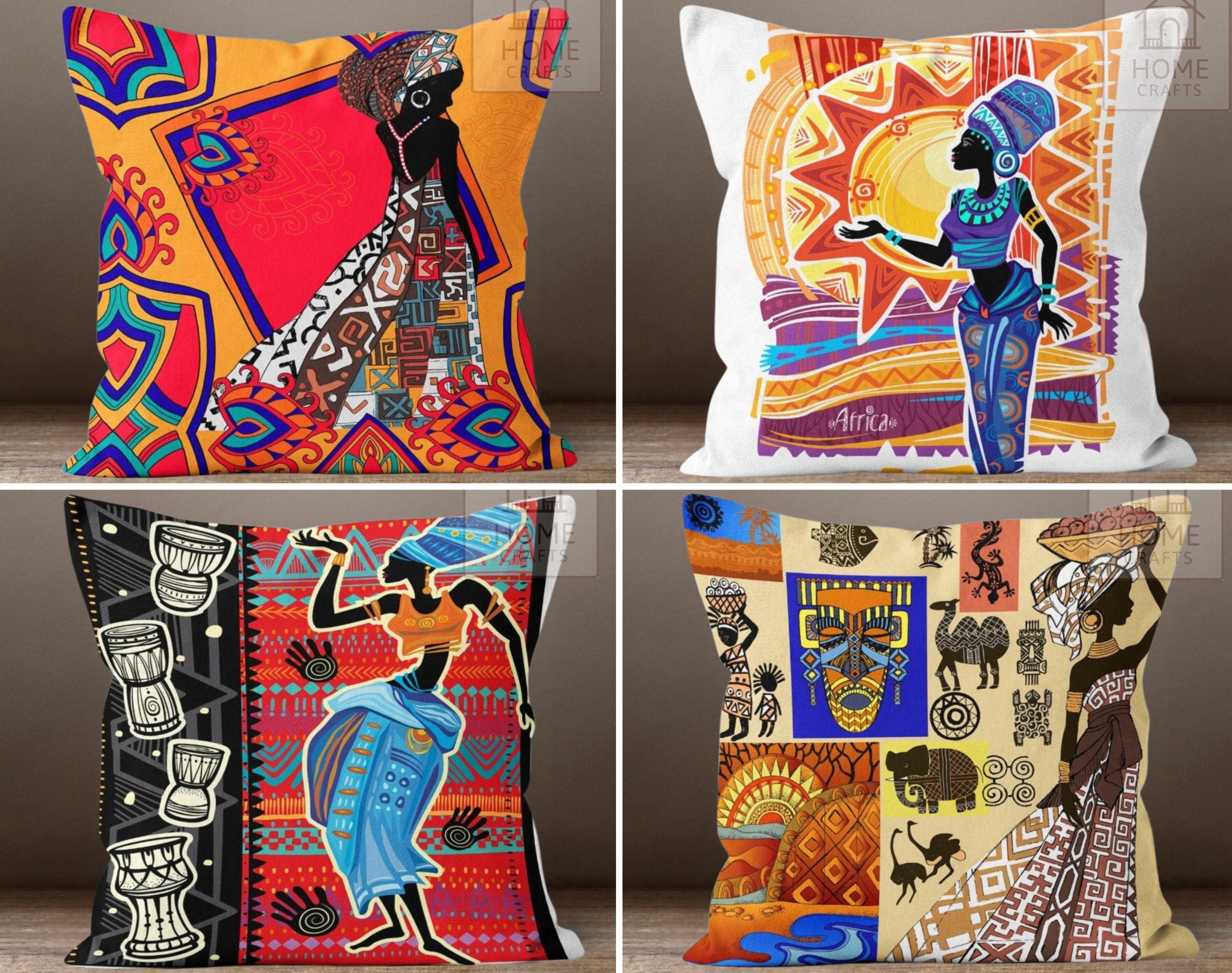 African Woman Pillow Case Beautiful Black African Woman Cushion Cover Chic African Tribal Lady Pillow Topper African Themed Pillow Sham Etsy