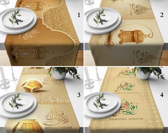 Ramadan Tischläufer, Arabisch Kalligraphie Tischläufer, Islamische Laterne Tisch Design, Eid Decor, Eid Tischläufer, Ramadan Geschenk