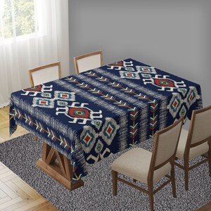 Rug Pattern Table Cover, Pink Flower Table Sheet, Bird of Paradise Floral Table Topper, Ethnic Style Tablecloth, Botanical Table Decoration