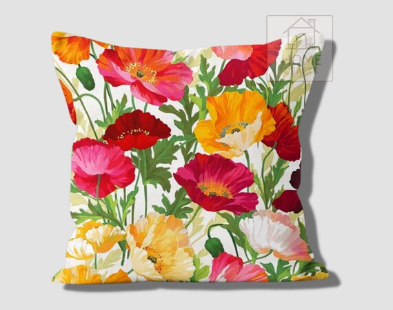 bright floral cushions