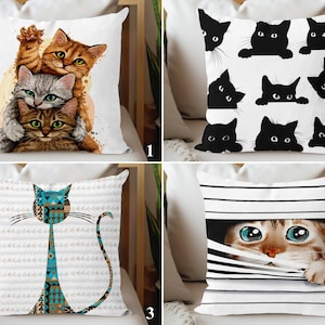 Kattungestack akvarell örngott, tribal geometrisk kattkonst kudde