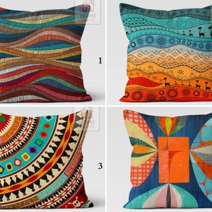Tribal Pattern Pillow Covers, Decorative Cushion Case, Indian Pillow Sham, Ethnic Pillowcase, Desert Cushion, Art Cushion, Boho Home Decor