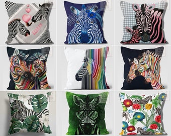 Zebra Pillow Covers, Zebra Pillow Case, Zebra Throw Cushion Covers, Decorative Pillows, Animal Print Pillow, Housewarming Gift, Home Decor