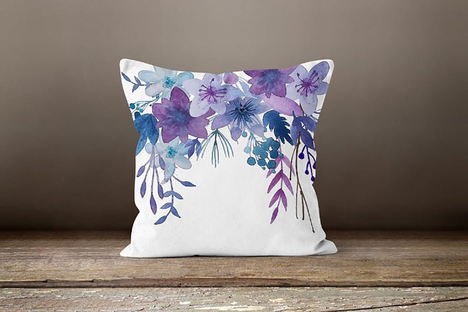 Purple Pillow Cases Floral Throw Pillow Summer Trend Cushion Etsy