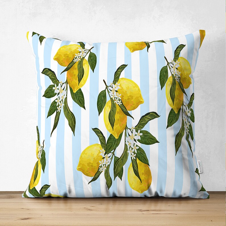 Lemon Pillow Covers, Outdoor Patio Decor, Housewarming Gift Pattern #8