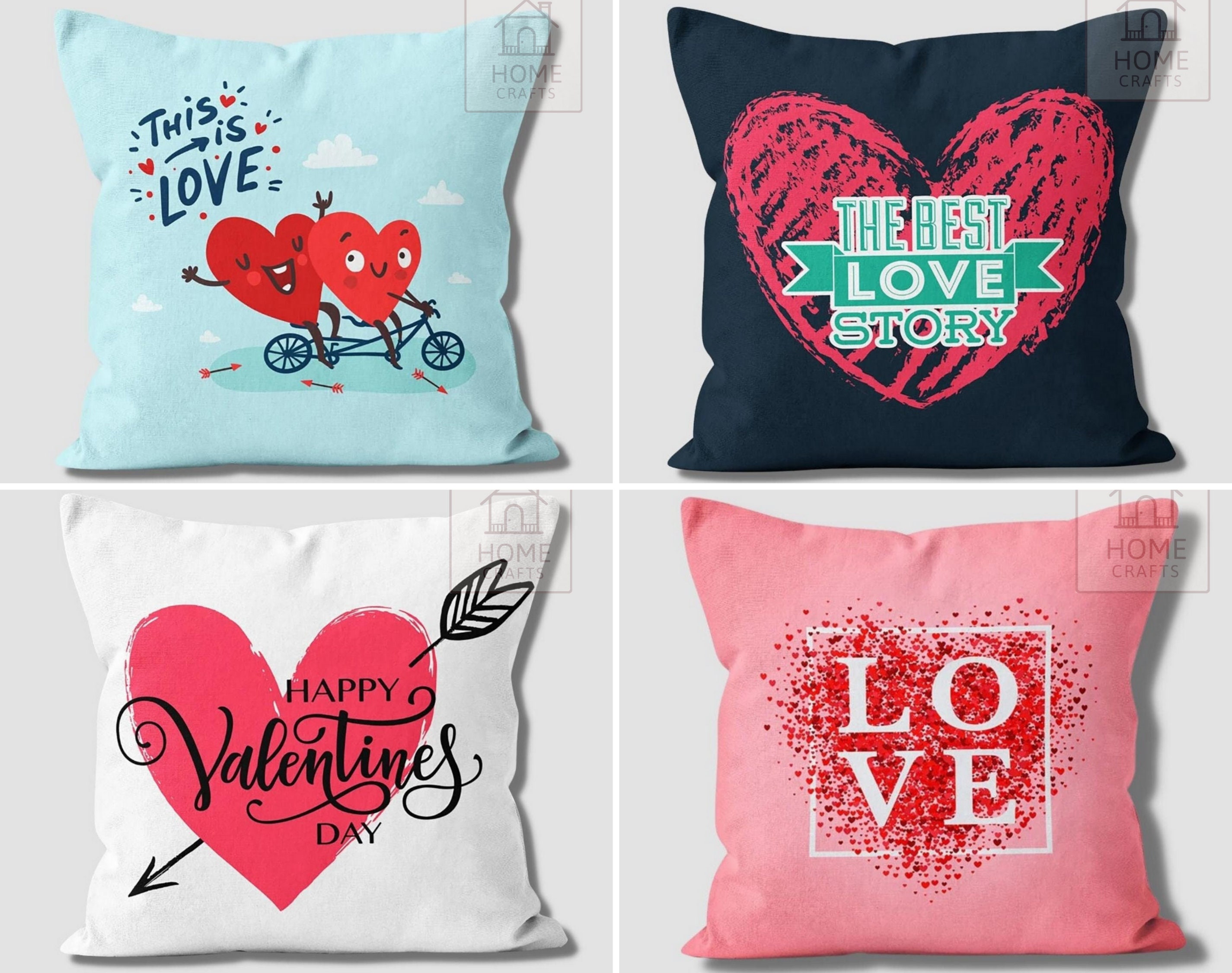 4 Pcs Vintage Valentine's Day Pillow Covers 18 x 18 Inch Retro Valentine  Cushion Pillow Covers Red Heart Love Pillow Cover Holiday Anniversary  Wedding