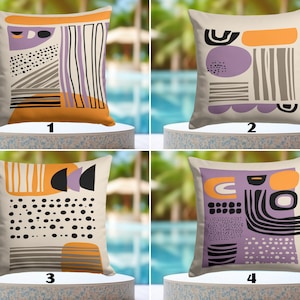 WATER-RESISTANT Abstract Pillow Covers, Trendy Premium Pillow Top, Waterproof Minimalist Pillow, Outdoor Stylish Contemporary Cushion Cases