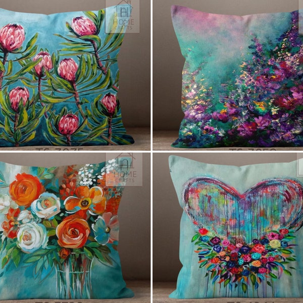 Teal and Orange Pillow Etsy