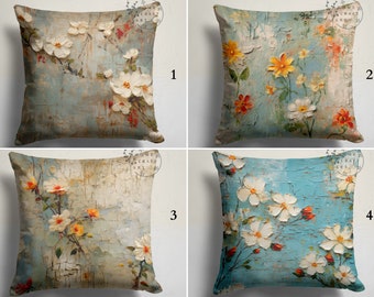Blossom Style Pillow Covers, Stylish Throw Pillowcases, Summer Trend Cushion Cover, Decorative Sofa Cushion, Flower Decor, Housewarming Gift