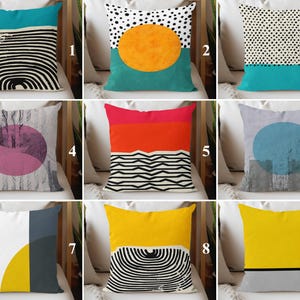 Mid Century Throw Pillow Covers, Nordics Scandi Pillow, Polka Dot Cushion, Decorative Abstract Pillow, Modern Art Print Pillow, Home Gift