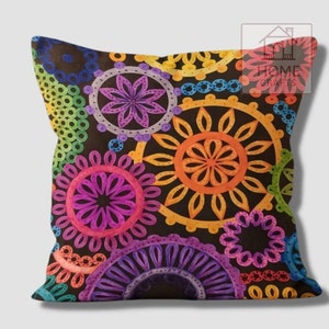 Magical Multicolored Flowers Pillow Shams, Colorful Pillow Cover, Motley Cushion Case, Stunning Pillow, Vibrant Bright Colorful Pillow Cases Pattern #3