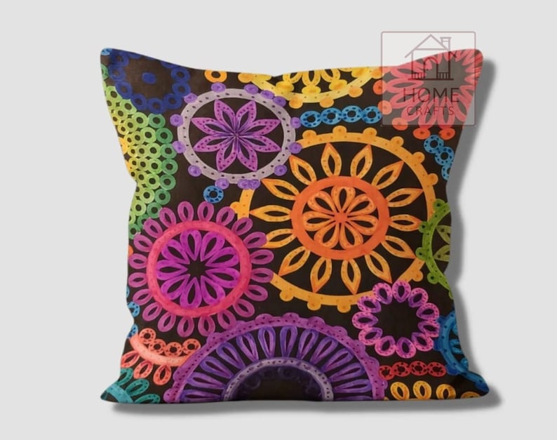 Magical Multicolored Flowers Pillow Shams, Colorful Pillow Cover, Motley Cushion Case, Stunning Pillow, Vibrant Bright Colorful Pillow Cases Pattern #3