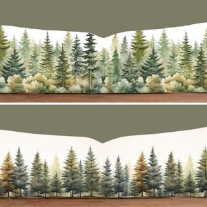 Copricuscino lombare Pine Forest, Copricuscino Green Forest, Copricuscino Pine Tree, Cuscino Winter Tree, Cuscino di qualsiasi dimensione, Cuscino oblungo