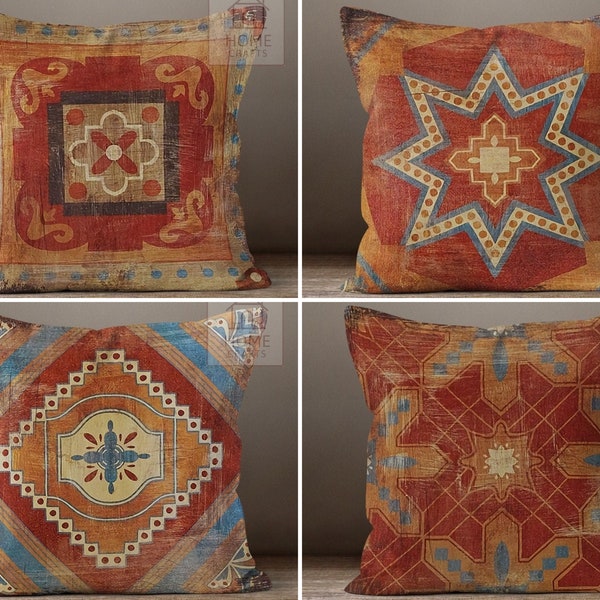 Ziegel Farbe ethnischen Design Dekokissenbezug, südwestlichen dekorativen Kissen Top, südwestlichen Stil Sofa Dekor, Native American Kissenbezüge