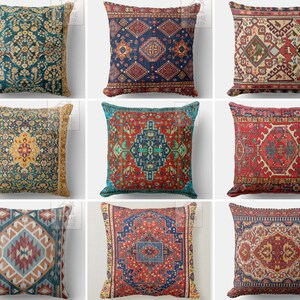 Traditional Pattern Pillow Cover, Rug Design Pillow Cases, Turkish Carpet Pattern Throw Pillow Topper, Southwestern Pillow Sham, Home Decor