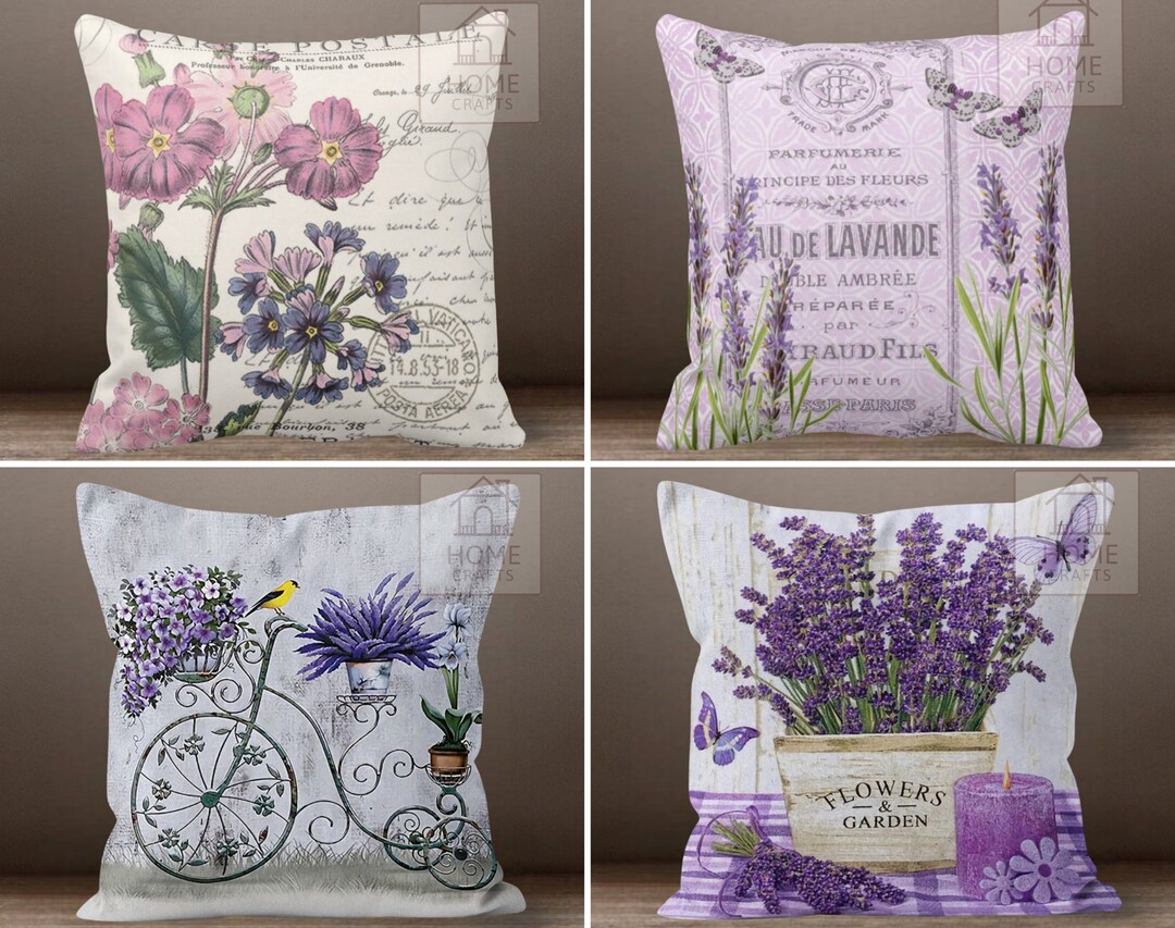 Lavender Pillow Covers Lavender Pillow Case Purple Throw Etsy