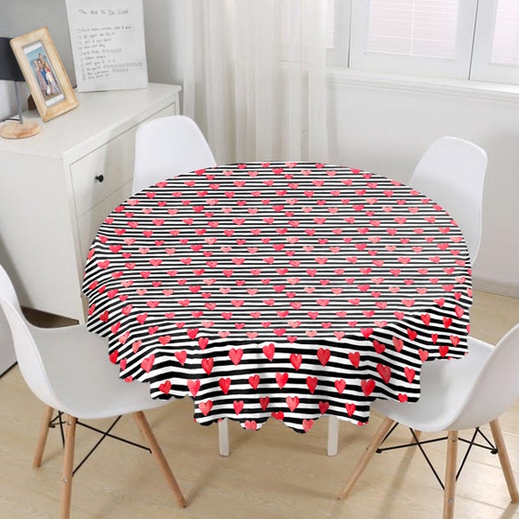 Obstal 210 GSM Round Red Tablecloth - Oil-Proof Spill-Proof Waterpro