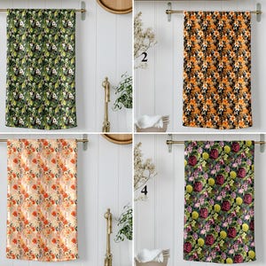 Fruit Design Kitchen Towels, Colorful Farmhouse Dish Towels with Citrus & Berry Patterns, Vintage Style Tea Towels for Summer Kitchen Decor